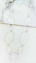 Envy Long Oval Loop Necklace - Silver