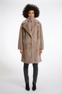 Rino & Pelle Geesje Faux Fur Coat with Detachable Collar