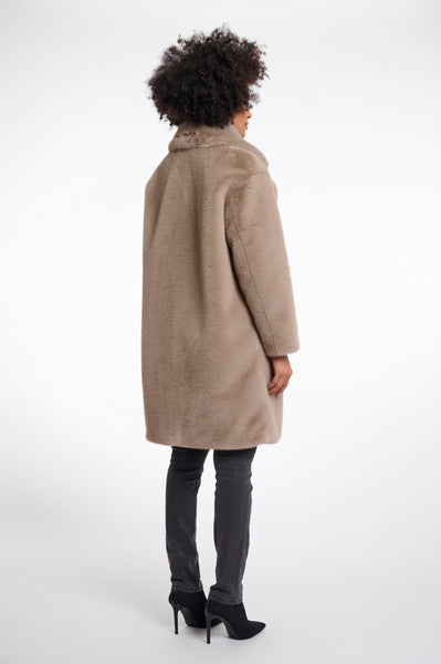 Rino & Pelle Geesje Faux Fur Coat with Detachable Collar