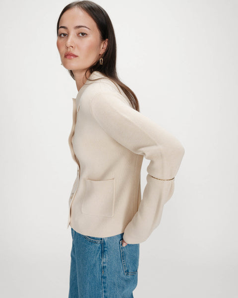 Grace & Mila Maelys Collar and Pocket Detail Knit Cardigan