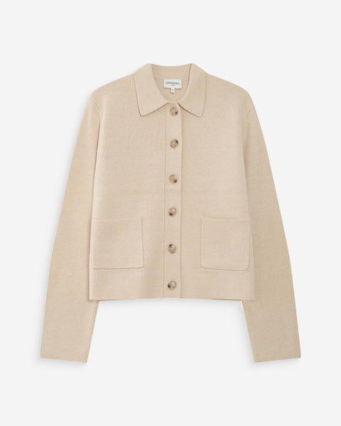 Grace & Mila Maelys Collar and Pocket Detail Knit Cardigan