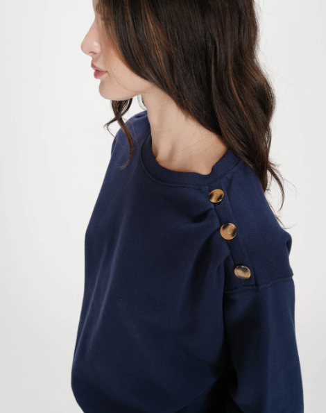 Grace & Mila Vonan Button Detail Sweatshirt
