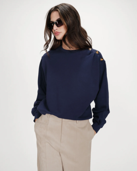 Grace & Mila Vonan Button Detail Sweatshirt