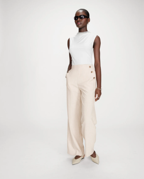 Grace & Mila Valigny Button Detail Tailored Trousers
