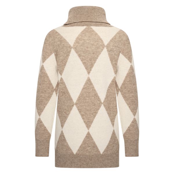 HV Society Miya Argyle Chain Detail Rollneck Jumper