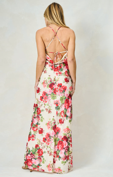 Hope & Ivy The Valeria Cowl-Neck Cami Maxi Dress - Floral