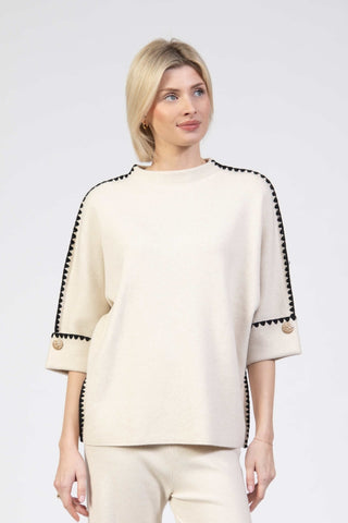 Jessica Graaf Contrast Blanket Stitch Jumper
