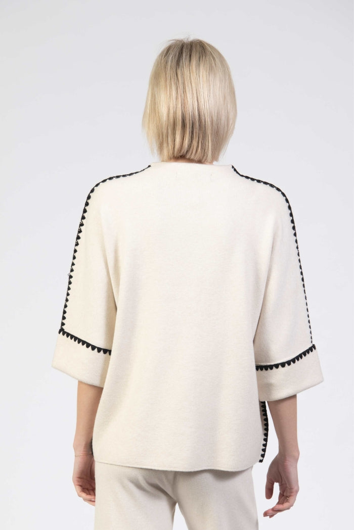 Jessica Graaf Contrast Blanket Stitch Jumper