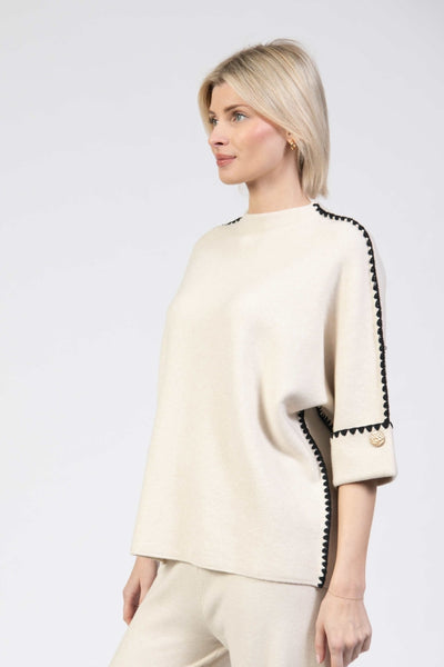 Jessica Graaf Contrast Blanket Stitch Jumper