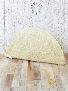 Suzie Blue Half Moon Pandan Leaf Clutch Bag