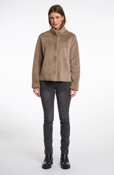 Rino & Pelle Madai Short Faux Fur Jacket - Taupe