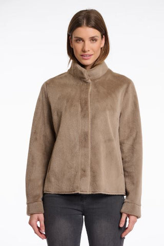Rino & Pelle Madai Short Faux Fur Jacket - Taupe