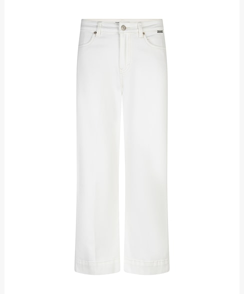 Red Button Conny Fancy Stitch Wide Leg Jeans - White