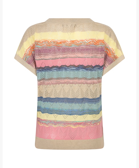 Red Button Jerry Multi Colour Stripe Top