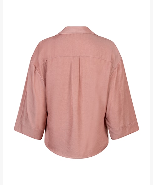 Red Button Amalia Shimmer Button Front Blouse - Rose Pink