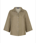 Red Button Amalia Shimmer Button Front Blouse - Olive Green