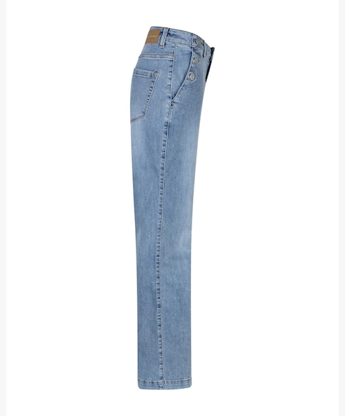 Red Button Bibette Button Detail Flare Leg Jeans