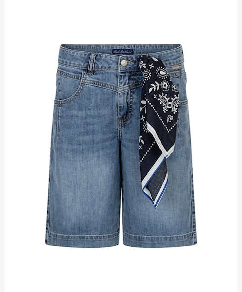 Red Button Kate Bermuda Scarf Detail Denim Shorts