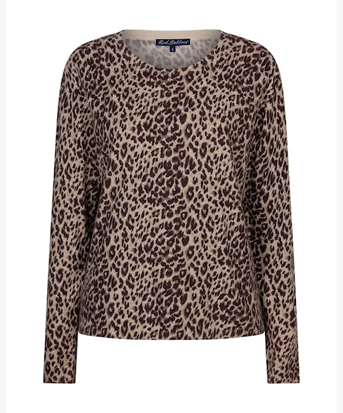 Red Button Sweet Animal Print Knit – Burgundy