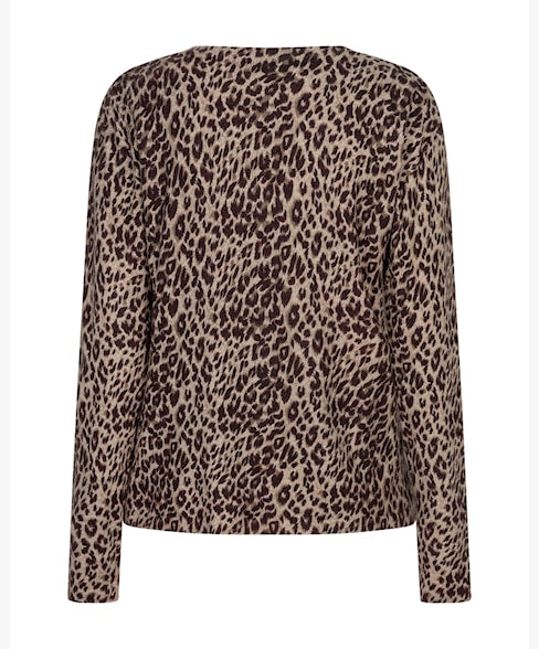 Red Button Sweet Animal Print Knit – Burgundy