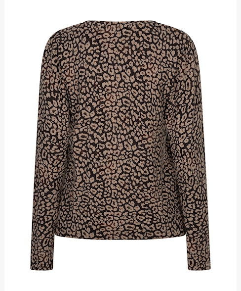 Red Button Sweet Animal Print Knit – Espresso