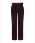 Red Button Conny Fine Cord Wide-Leg Trousers – Burgundy
