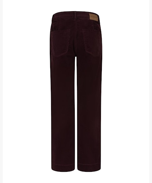 Red Button Conny Fine Cord Wide-Leg Trousers – Burgundy