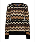 Red Button Fanny Stripe Crochet Knit – Brown Mix