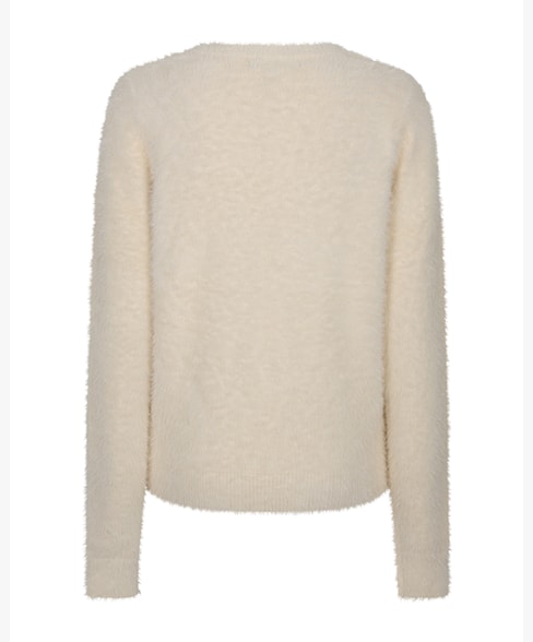 Red Button Sweet Fuzzy Knit – Cream