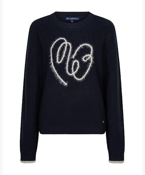 Red Button Ribbon Logo Sweater