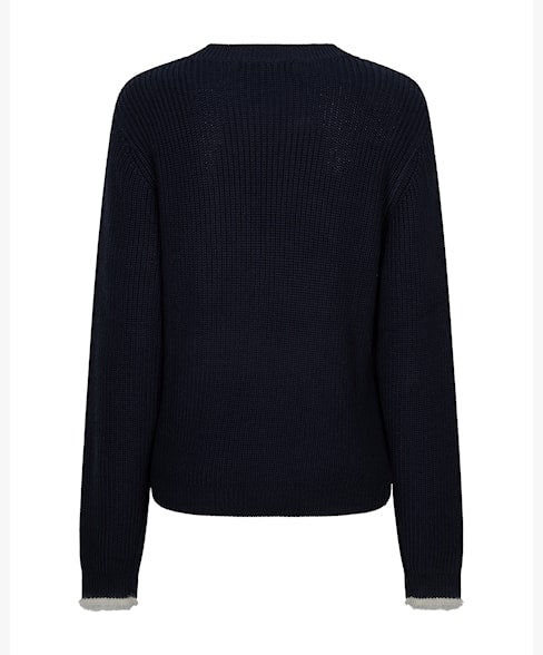 Red Button Ribbon Logo Sweater