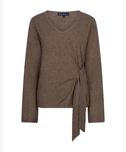 Red Button Sweet Knot Top – Brown