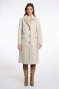 Rino & Pelle Tatiana Reversible Faux Fur Coat - Cream