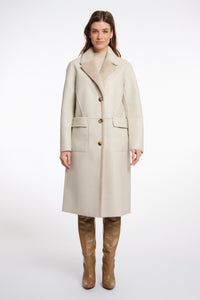 Rino & Pelle Tatiana Reversible Faux Fur Coat - Cream