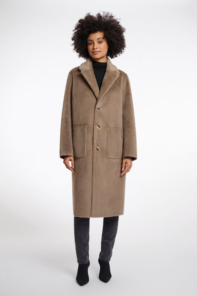 Rino & Pelle Tatiana Reversible Faux Fur Coat - Taupe