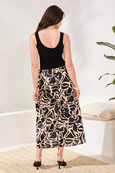Tribal Abstract Floral Sleeveless Maxi Dress