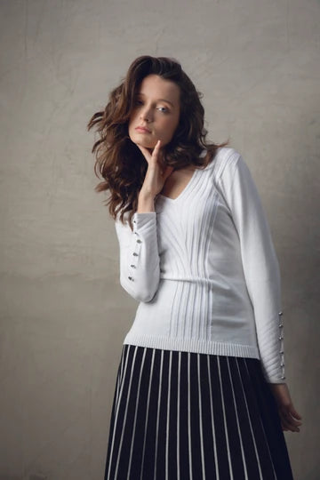 Marble Fashions Ribbed Front Knit