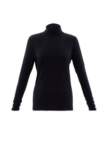 Marble Fashions Black Rollneck Top