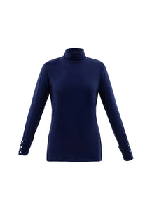 Marble Fashions Navy Rollneck Top