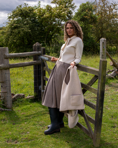 Chalk Camilla Tie Neck Cardigan
