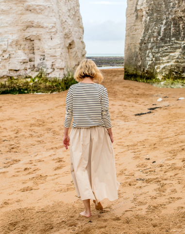 Chalk Fleur Stripe Breton Top - Black and Cream