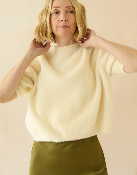 Chalk Mai Fluffy Knit Top - Ivory