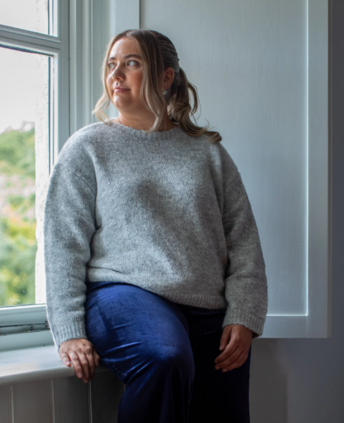 Chalk Phoebe Oversized Jumper - Silver