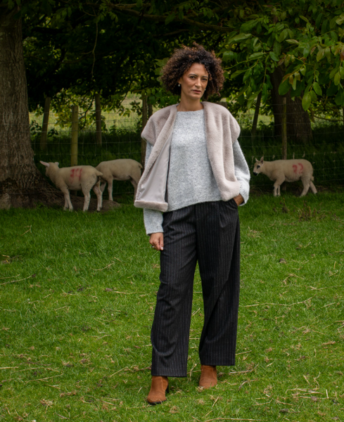 Chalk Phoebe Oversized Jumper - Silver
