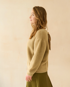 Chalk Ruby Bow Back Soft Jumper - Tan