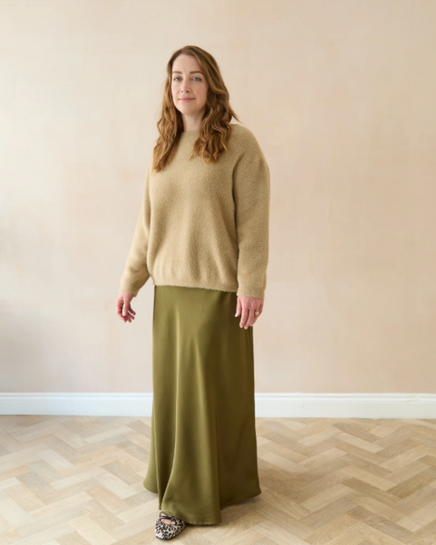 Chalk Ruby Bow Back Soft Jumper - Tan