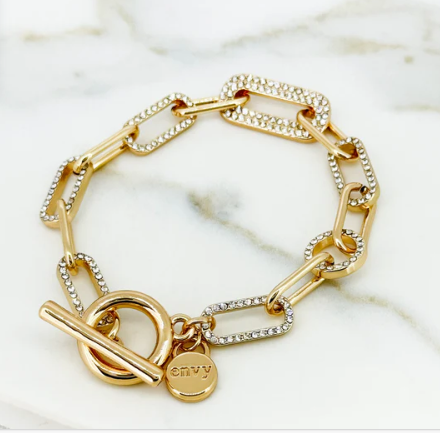 Envy Diamante Chain Link Bracelet - Gold