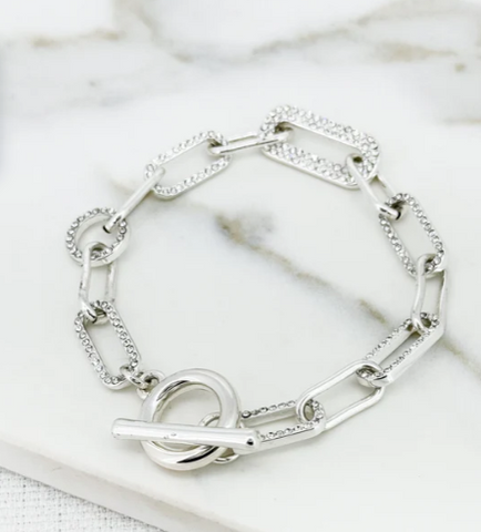 Envy Diamante Chain Link Bracelet - Silver