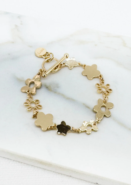 Envy Daisy T-Bar Cut Out Bracelet - Gold