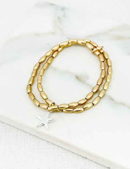 Envy Beaded Star Bracelet - Gold